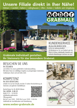Flyer von Weber Grabmale - Grabsteine aus Dülmen bei Münster